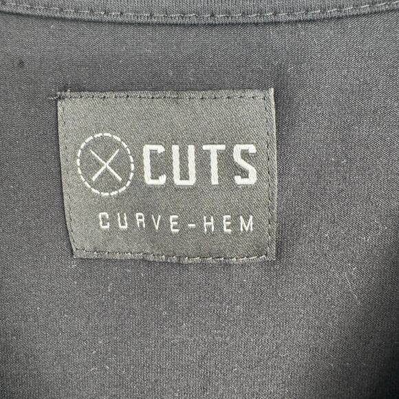Cuts Curve Hem PYCA Pro T-Shirt Mens XL Black Stretch Short Sleeve - Picture 5 of 9